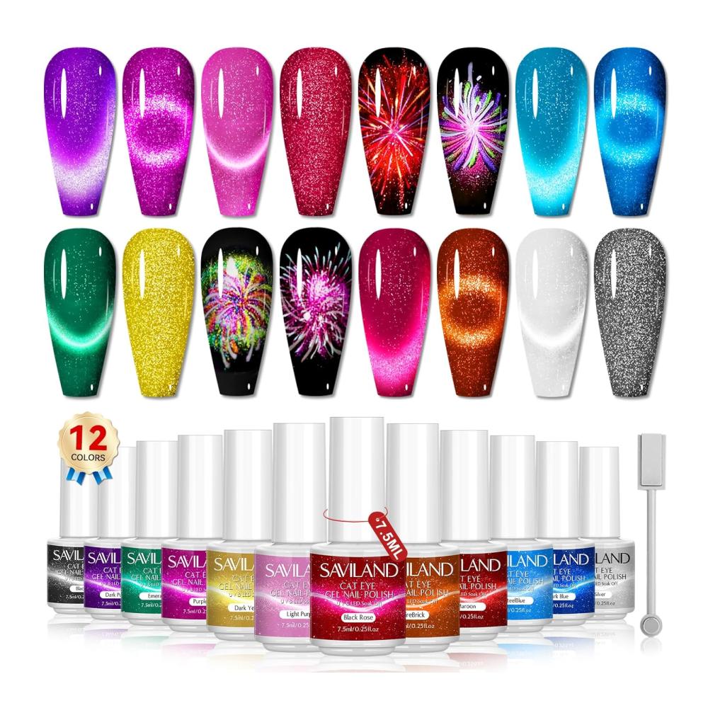 12 Farben Katzenaugen-Gel-Set-A